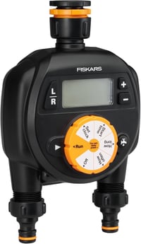 Fiskars Csapra szerelhető öntözési időzítő LCD kijelzővel, univerzális méret - Dual output 1