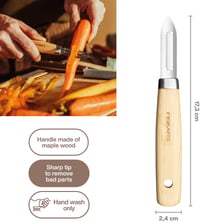 Fiskars Folken rozsdamentes acél gyümölcs- és zöldséghámlózó fa nyéllel 2