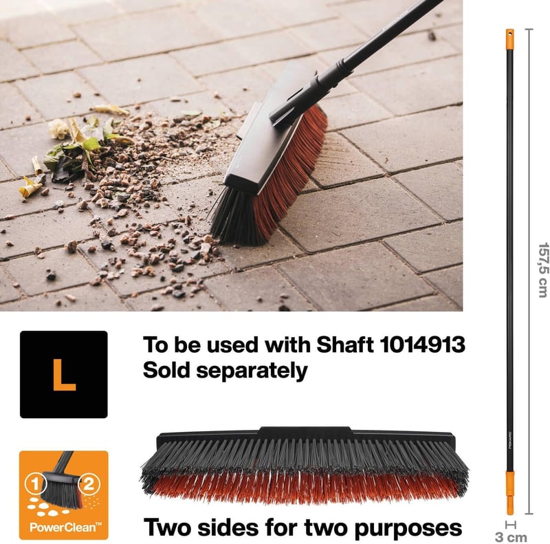 Fiskars Kültéri Kemény Seprű 480mm Fekete - 480 mm / L, Multipurpose Broom Head L