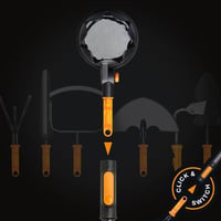 Nástavec na zber ovocia Fiskars OneClick s mäkkým sieťovaným vreckom, jednoduchá výmena, možno prať v práčke, čierna/oranžová, 1080692 8