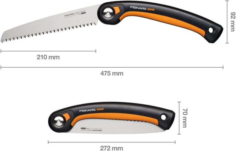 Fiskars Plus Összecsukható Fűrész 21cm Vastagabb Ágakhoz Fekete/Narancs - saw (20 cm blade)