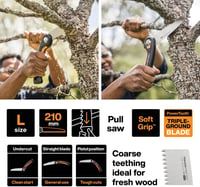 Fiskars Plus Összecsukható Fűrész 21cm Vastagabb Ágakhoz Fekete/Narancs - saw (20 cm blade) 2