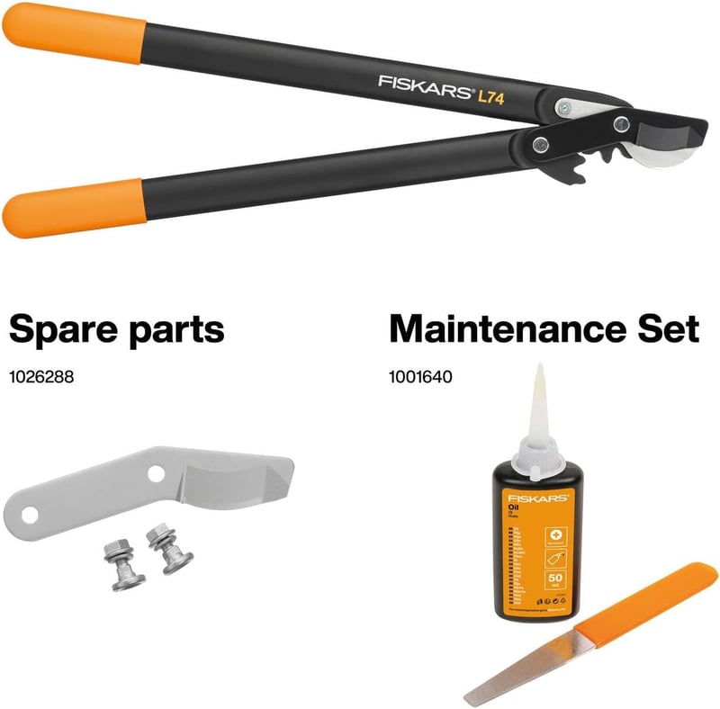 Fiskars PowerGear II Bypass Metszőolló Friss Fához, Keményfém Pengékkel, Nem Tapad Bevonattal - L74 (branch diameter 3.8 cm)