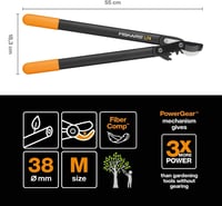Fiskars PowerGear II Bypass Metszőolló Friss Fához, Keményfém Pengékkel, Nem Tapad Bevonattal - L74 (branch diameter 3.8 cm) 2