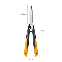 Fiskars PowerGear X HSX92 Fogaskerekes Sövényvágó Olló – Tapadásmentes Bevonat, Acél Pengék, 63 cm, Fekete/Narancs 2