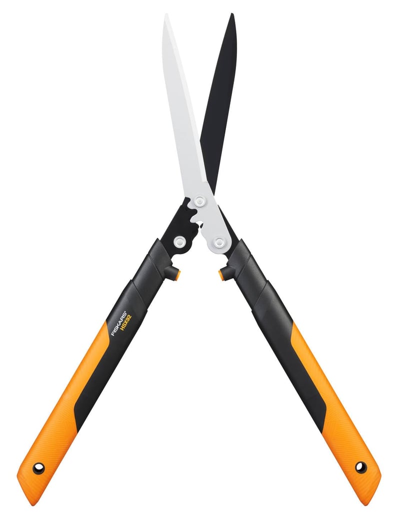 Fiskars PowerGear X HSX92 Fogaskerekes Sövényvágó Olló – Tapadásmentes Bevonat, Acél Pengék, 63 cm, Fekete/Narancs