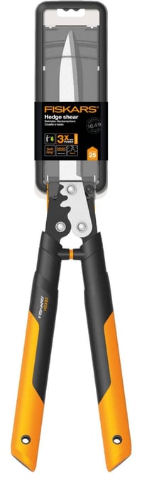 Fiskars PowerGear X HSX92 Fogaskerekes Sövényvágó Olló – Tapadásmentes Bevonat, Acél Pengék, 63 cm, Fekete/Narancs 8