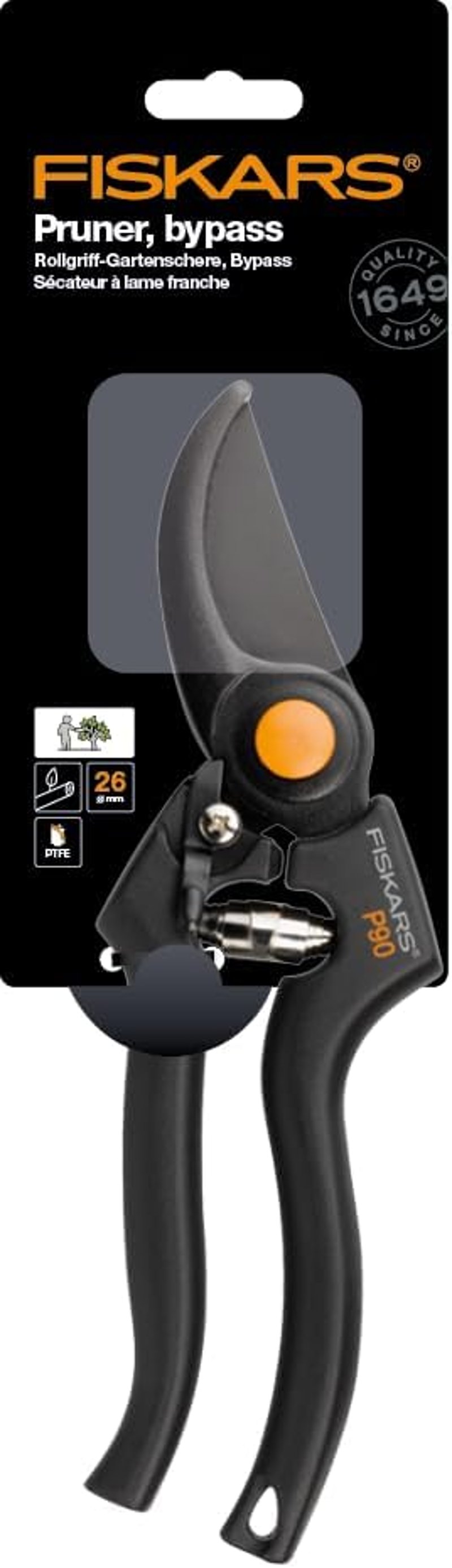 Fiskars Professzionális Bypass Kerti Olló Teflonbevonatú Pengével - Pro P90