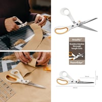Fiskars Amplify RazorEdge krojačke škare 21 cm, oštrica od nehrđajućeg čelika, bijelo-narančasta drška — Na oštrici (stanje: vidi 2. sliku) 4
