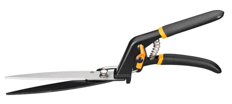 Fiskars Solid GS21 Škare za travu - 31 cm, crne/narančaste, ergonomska ručka, čelik/plastika