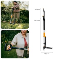 Fiskars X-Series 1082709 Vytrhávač buriny, teleskopický vytrhávač buriny so 4 čeľustiami z nehrdzavejúcej ocele, rukoväť v tvare D, dĺžka 120 cm, mechanizmus na uvoľnenie buriny 2