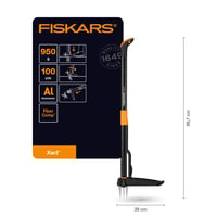 Vytrhávač buriny Fiskars Xact 1077305 – dĺžka 1 m, ramená z nehrdzavejúcej ocele, čierno-oranžová rukoväť, ručný nástroj na ničenie buriny 3