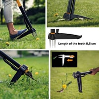 Vytrhávač buriny Fiskars Xact 1077305 – dĺžka 1 m, ramená z nehrdzavejúcej ocele, čierno-oranžová rukoväť, ručný nástroj na ničenie buriny 5