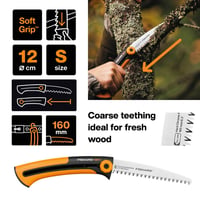 Fiskars Xtract SW73 ručna pila za svježe drvo, grubi zupci, dužina oštrice 16 cm, uvlačiva oštrica od nehrđajućeg čelika, crna/narančasta 2