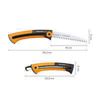 Fiskars Xtract SW73 ručna pila za svježe drvo, grubi zupci, dužina oštrice 16 cm, uvlačiva oštrica od nehrđajućeg čelika, crna/narančasta 3