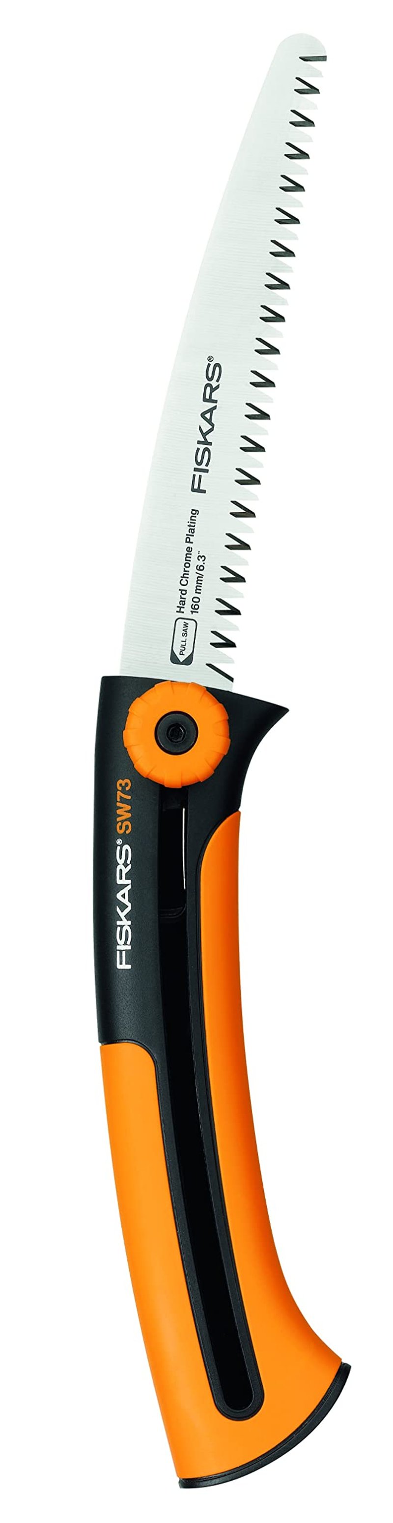 Fiskars Xtract SW73 ručna pila za svježe drvo, grubi zupci, dužina oštrice 16 cm, uvlačiva oštrica od nehrđajućeg čelika, crna/narančasta