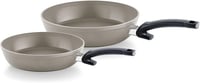 Set 2 tigăi Fissler Ceratal Comfort (24 + 28 cm), gri, înveliș ceramic, fără PFAS/PTFE, antiaderente, pentru inducție, aluminiu 2