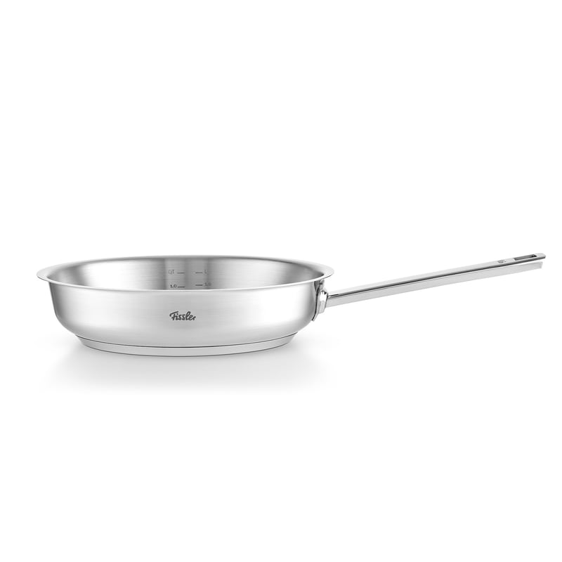Tigaie din oțel inoxidabil Fissler Original-Profi Collection (Ø 24 cm) – suprafață de prăjire Novogrill, scală gradată interioară, compatibilă cu inducție