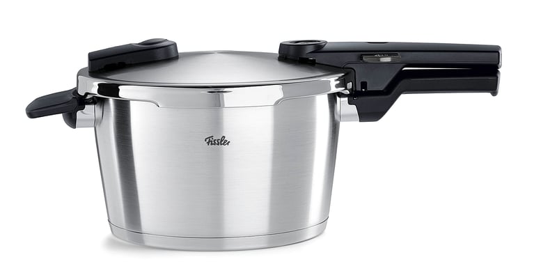 Oală sub presiune Fissler Vitaquick Premium (4,5 L, Ø 22 cm), oțel inoxidabil, 2 trepte de gătire, inducție, fabricată în Germania