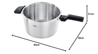 Oală sub presiune Fissler Vitaquick Premium (4,5 L, Ø 22 cm), oțel inoxidabil, 2 trepte de gătire, inducție, fabricată în Germania 7