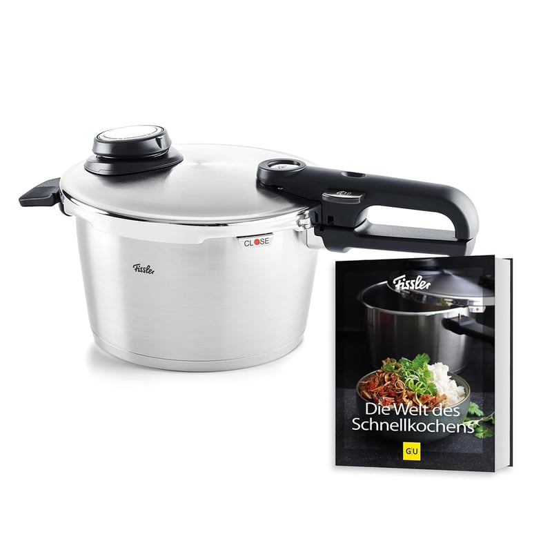 Fissler Vitavit Premium ekspres lonac set 4,5 L, Ø 22 cm, 4 razine kuhanja, stupanj kuhanja na pari, umetak i knjiga recepata, indukcija, proizvedeno u Njemačkoj