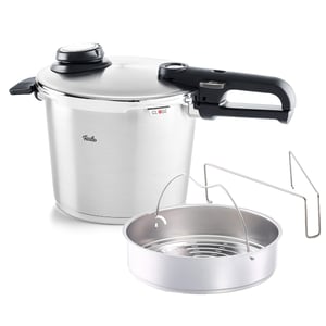 Fissler Vitavit Premium ekspres lonac od nehrđajućeg čelika, 6 litara, 22 cm, 4 razine kuhanja, s umetkom, za indukciju, proizvedeno u Njemačkoj