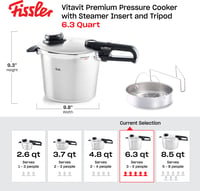 Nerezový tlakový hrniec Fissler Vitavit Premium, 6 litrov, 22 cm, 4 úrovne varenia, s vložkou, na indukciu, vyrobený v Nemecku 2