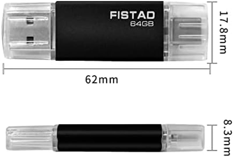 FISTAD 64GB USB-C OTG Pendrive 2in1 Telefon Laptop PC Adattárolás