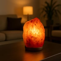 Stolna lampa od himalajske soli Fisura 2-3 kg s drvenim postoljem, kabelom i žaruljom od 15 W za noćni ormarić i radni stol 5