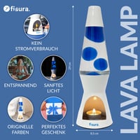 Lampă cu lavă FISURA fără lumânare – Lampă cu lavă albastră-albă, care nu necesită electricitate – Cadou original – 29 x 8,5 cm (lumânarea nu este inclusă) 2