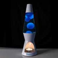 Lampă cu lavă FISURA fără lumânare – Lampă cu lavă albastră-albă, care nu necesită electricitate – Cadou original – 29 x 8,5 cm (lumânarea nu este inclusă) 7