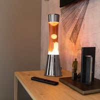 FISURA Lava lampa narančasta - Srebrno kromirano postolje, narančasta tekućina i lava, sa zamjenskom žaruljom - 11 x 11 x 39,5 cm 5