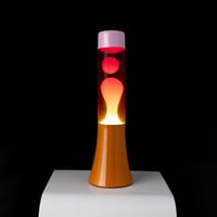 Fisura Retro Lava lampa – Ružičasta, s narančastim postoljem i staklom s gradijent efektom – Originalan poklon – 9x9x30 cm 7