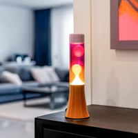 Fisura Retro Lava lampa – Ružičasta, s narančastim postoljem i staklom s gradijent efektom – Originalan poklon – 9x9x30 cm 4