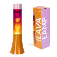Fisura Retro Lava lampa – Ružičasta, s narančastim postoljem i staklom s gradijent efektom – Originalan poklon – 9x9x30 cm 1
