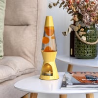 Fisura Žltá lávová lampa bez elektriny – ekologická dekoratívna lampa, originálny darček, 29 x 8,5 cm (bez sviečky) 3