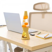 Fisura Žltá lávová lampa bez elektriny – ekologická dekoratívna lampa, originálny darček, 29 x 8,5 cm (bez sviečky) 4