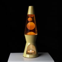 Fisura Žltá lávová lampa bez elektriny – ekologická dekoratívna lampa, originálny darček, 29 x 8,5 cm (bez sviečky) 7