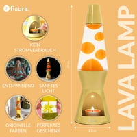 Fisura Žltá lávová lampa bez elektriny – ekologická dekoratívna lampa, originálny darček, 29 x 8,5 cm (bez sviečky) 2