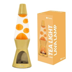Fisura žuta lava lampa bez struje – ekološka dekorativna lampa, originalan poklon, 29 x 8,5 cm (bez svijeće)