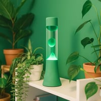 Fisura zelena lava lampa 30 cm – retro ukrasna svjetiljka s prozirnom tekućinom, 9x9x30 cm, poklon s notom nostalgije 4