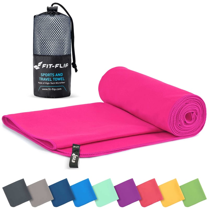 Fit-Flip ručnik od mikrovlakana, brzo sušeći, za sport, fitness, saunu i putovanja, lagan, velikih dimenzija