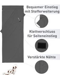 Sac de dormit ultraușor Fit-Flip din bumbac sau microfibră – Sac de dormit compact de vară pentru drumeții și călătorii 3