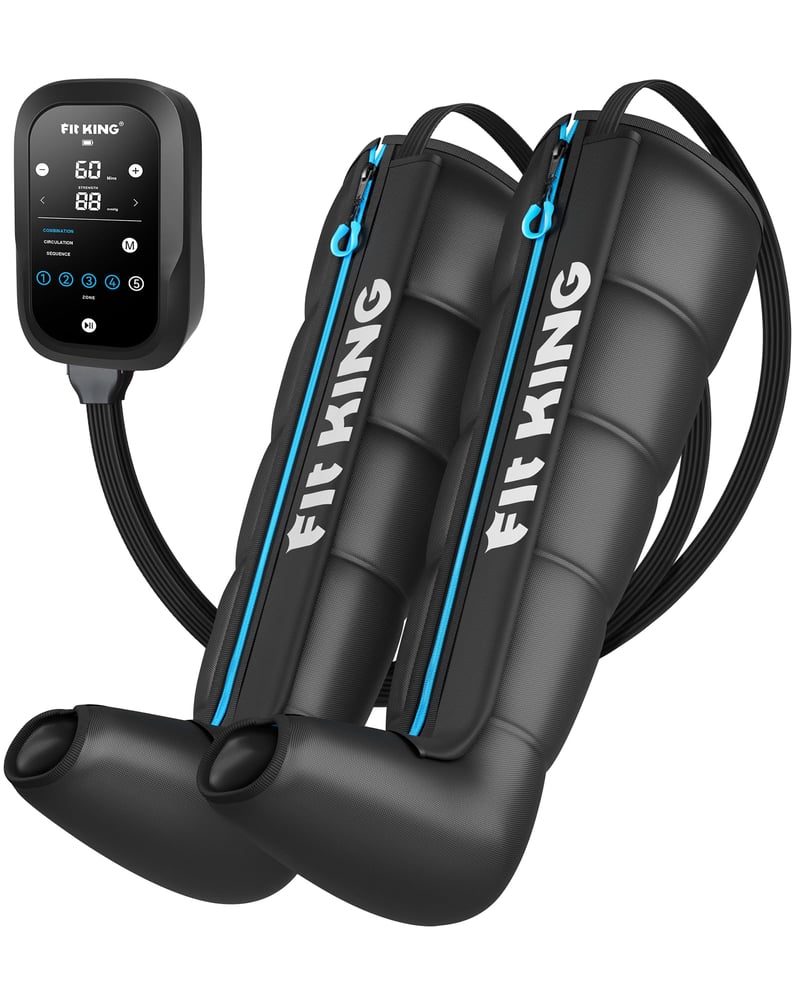 FIT KING Masážne zariadenie na nohy Recovery Boots veľkosť M, 5-zónové nabíjateľné kompresné masážne čižmy pre rýchlu regeneráciu