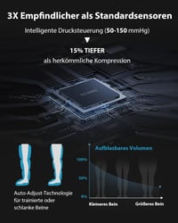 FIT KING Masážne zariadenie na nohy Recovery Boots veľkosť M, 5-zónové nabíjateľné kompresné masážne čižmy pre rýchlu regeneráciu 6