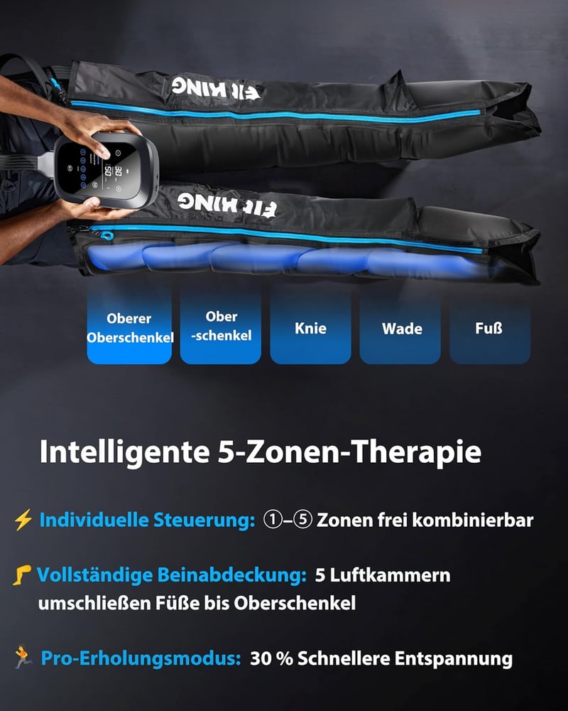 FIT KING Vezeték nélküli lábmasszírozó kompressziós csizma M/L méret