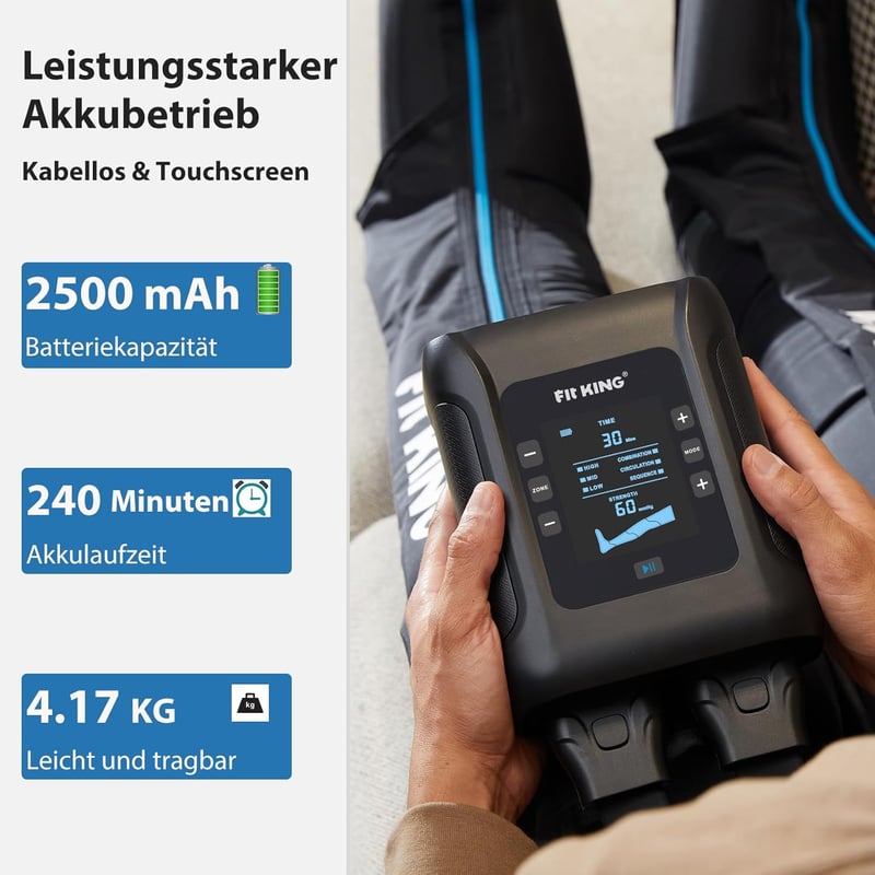 FIT KING Vezeték nélküli lábmasszírozó kompressziós mandzsettával sportoláshoz