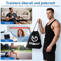 FitBeast ellenállásszalag készlet 5 db, fogantyúval és ajtórögzítővel, 5-125 LBS 6