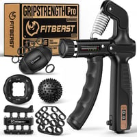 FitBeast Kézerősítő Készlet - 6 Részes Állítható Ellenállású Edzőszett Alkar és Ujjerősítéshez, Masszázslabdákkal Rehabilitációhoz 1