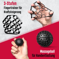 FitBeast Kézerősítő Készlet - 6 Részes Állítható Ellenállású Edzőszett Alkar és Ujjerősítéshez, Masszázslabdákkal Rehabilitációhoz 6